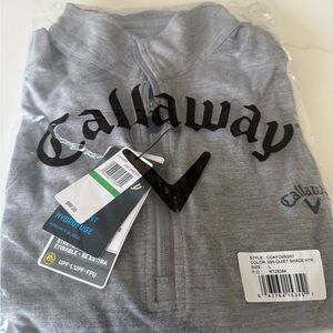 NWT MENS CALLAWAY 1/4 ZIP.
SIZE LARGE 
COLOR: QUIET SHADE HEATHER